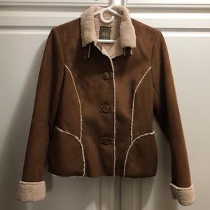 Faux suede/fur jacket